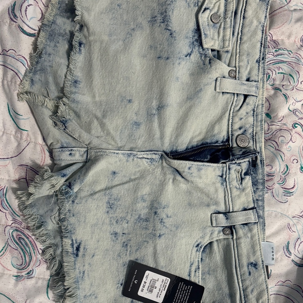 True Religion Blue Tie-Dye Women Shorts